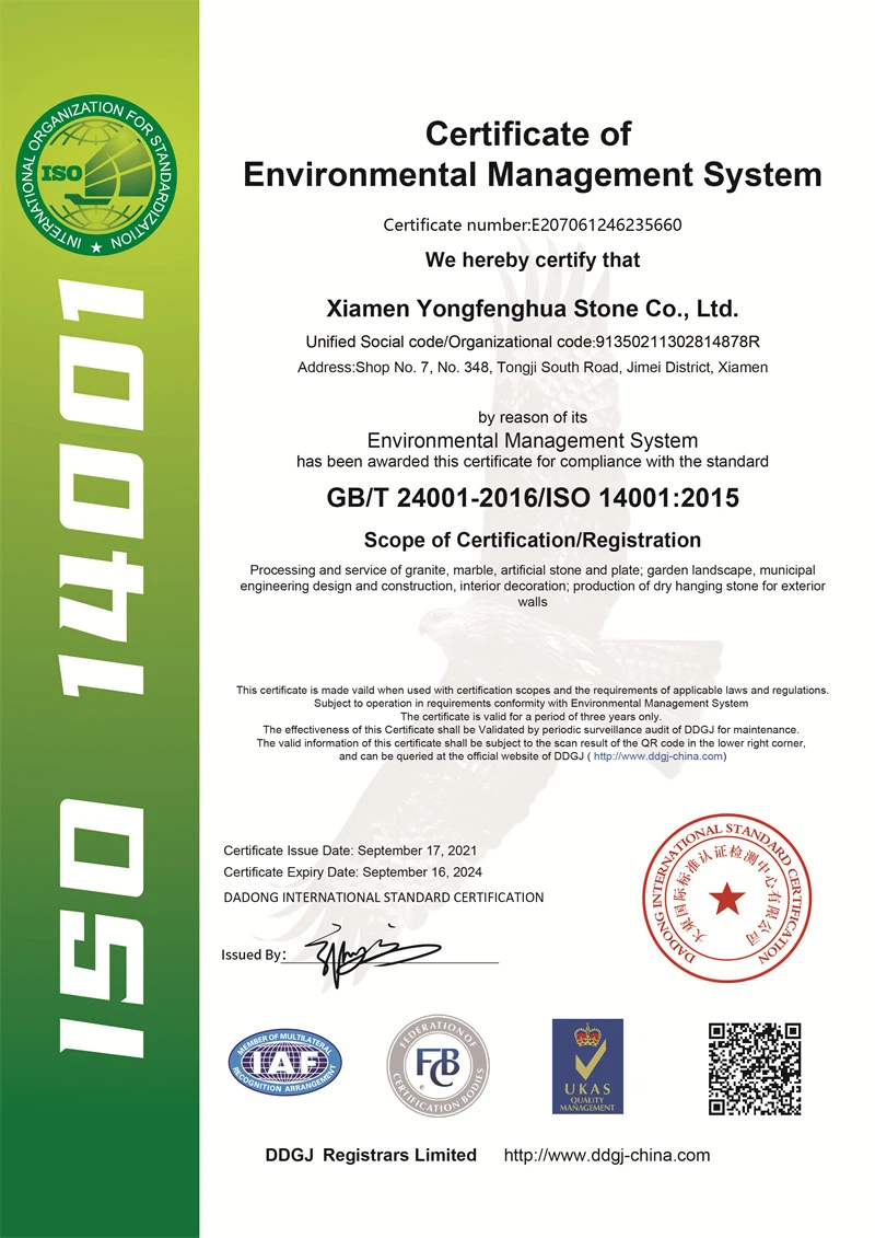 Certificate of Environmental Management System Certificate of Environmental Management System